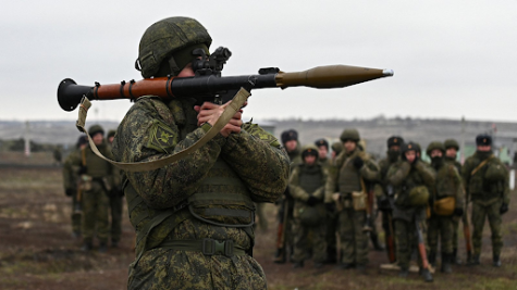 “A grenade launcher operator of the Russian armed forces participates in combat drills at the Kadamovsky range in the Rostov region, Russia”