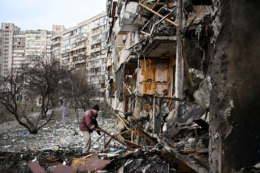 Destruction in Kyiv, Ukraine’s capital city
