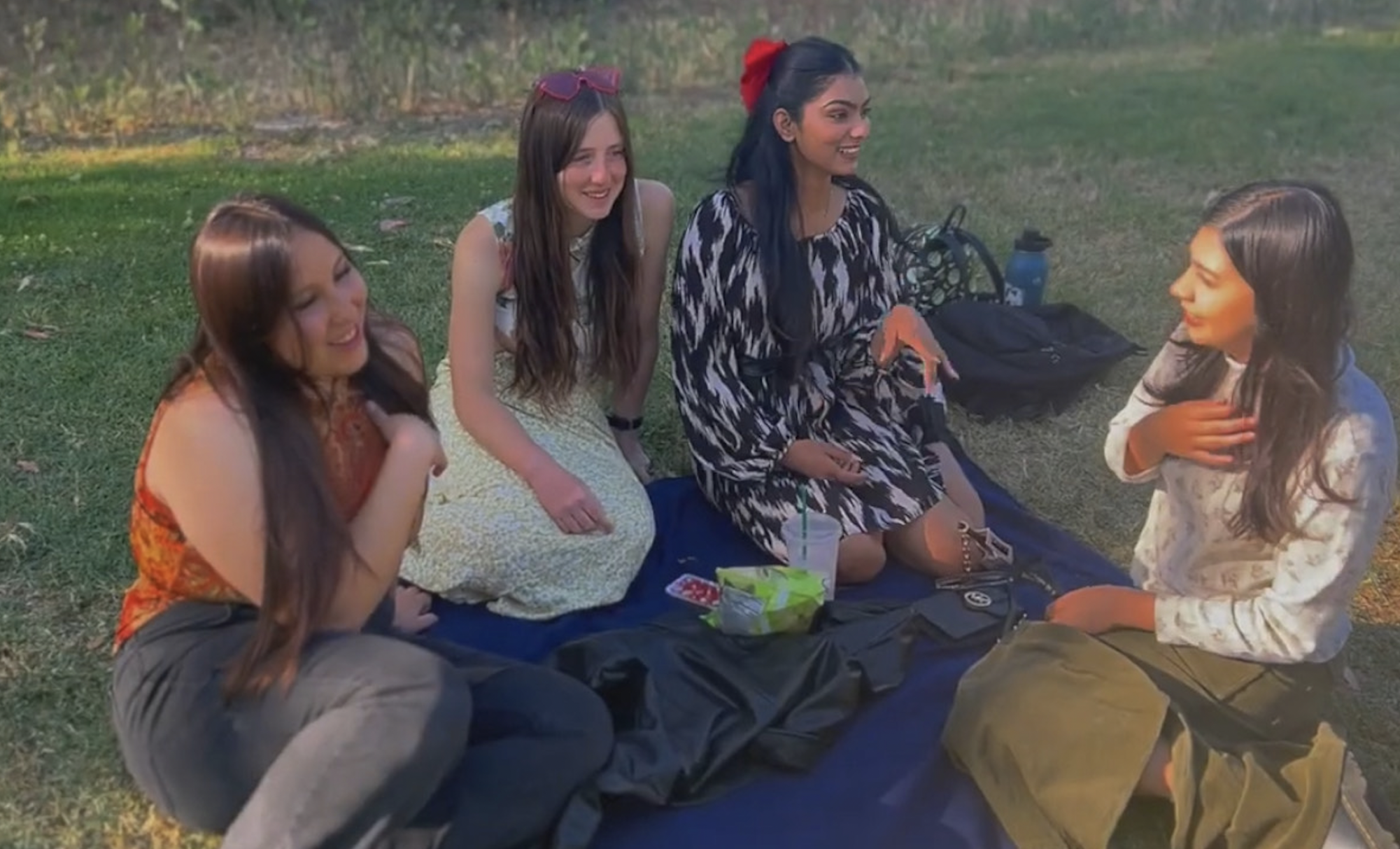 Shot from Mr Wards period 3 music video project, including Mia Estrada, Erica Sherkin, Preet Kaur and Rachel Reyes