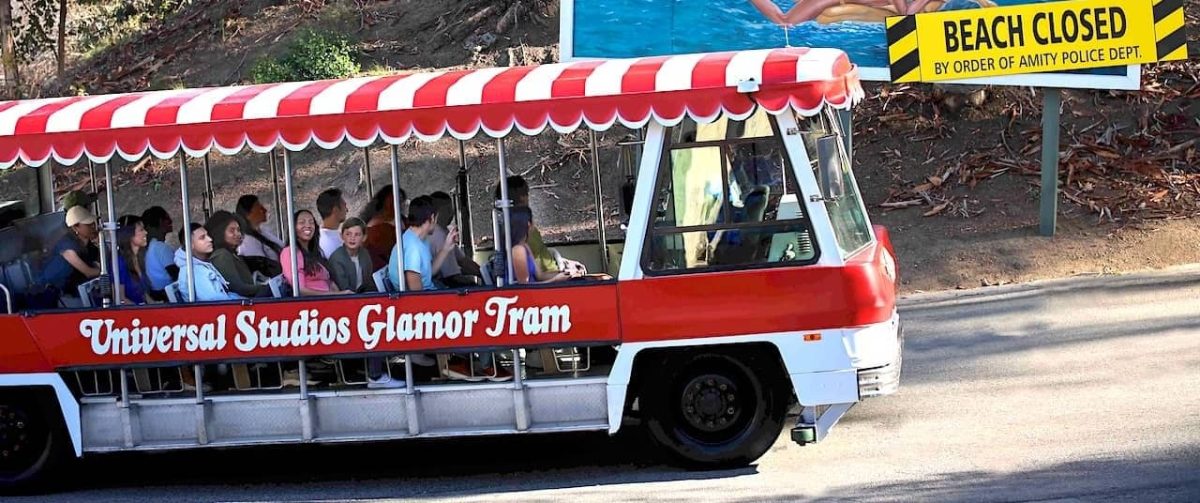 Universal Studios unveiling their new style of tram for the 60th anniversary