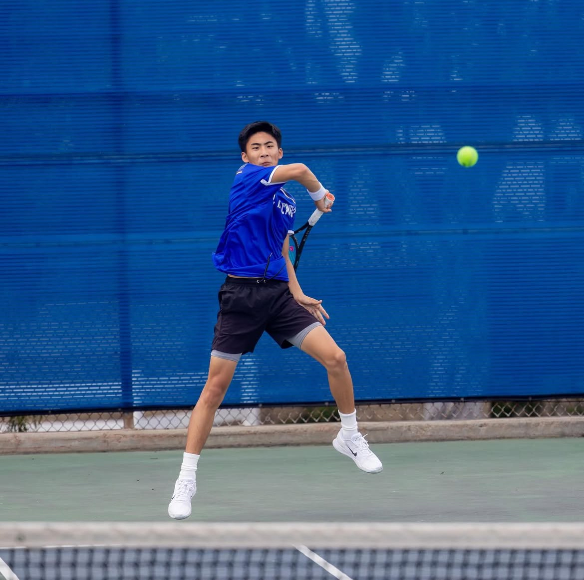 Davis Kim in an intense rally