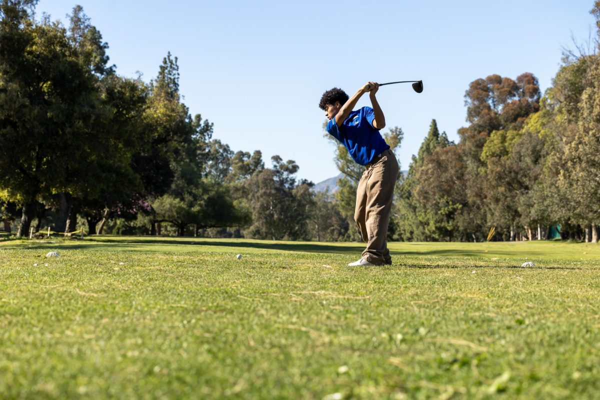 Varsity player Chase Guillory demonstrates perfect form 