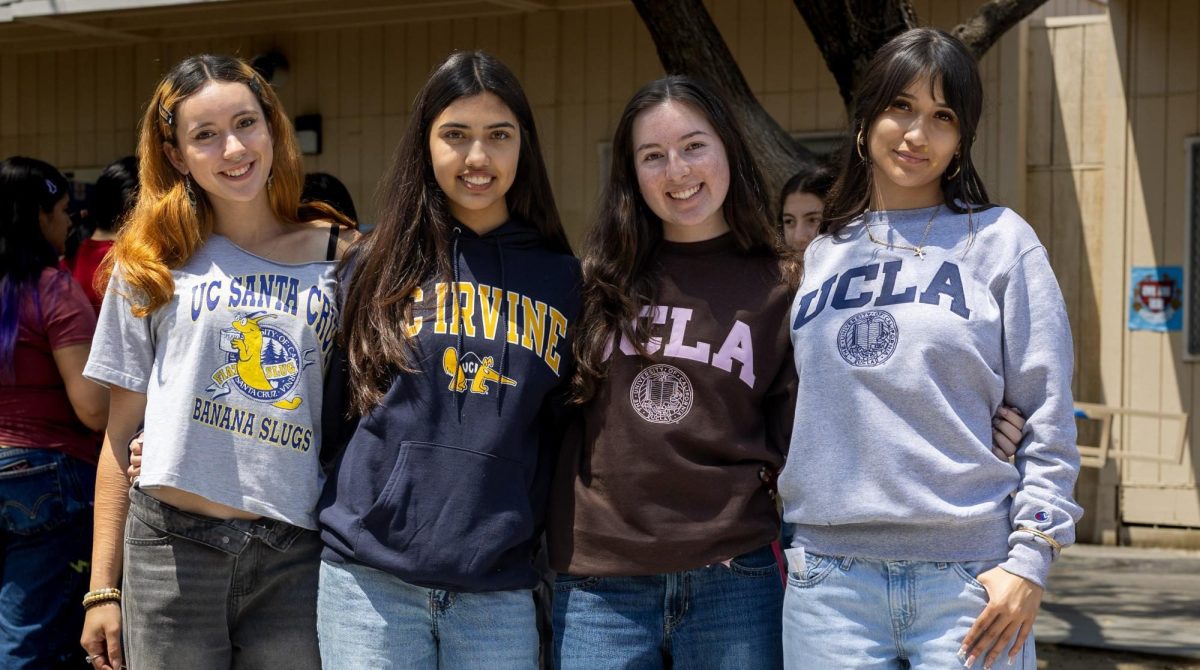 University of California students: left to right (Isabella Otero, Emily Galvan, Emma Enriquez, Areli Martin) 