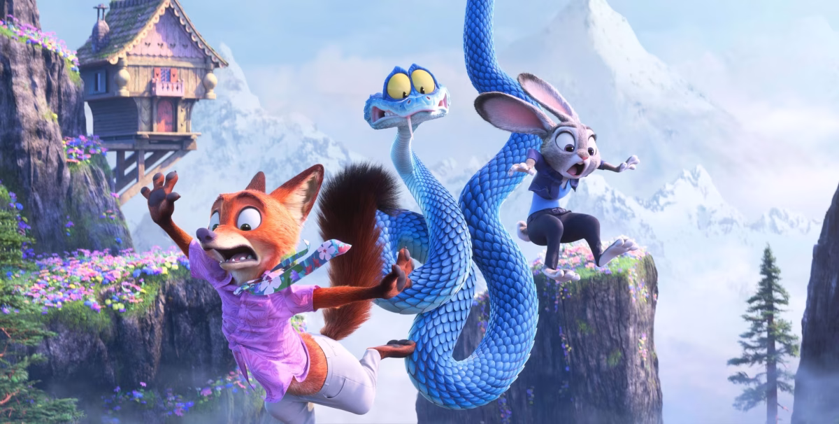 Nick Wilde, Gary De'Snake, and Judy Hopps in action on their adventure. Photo by Heute