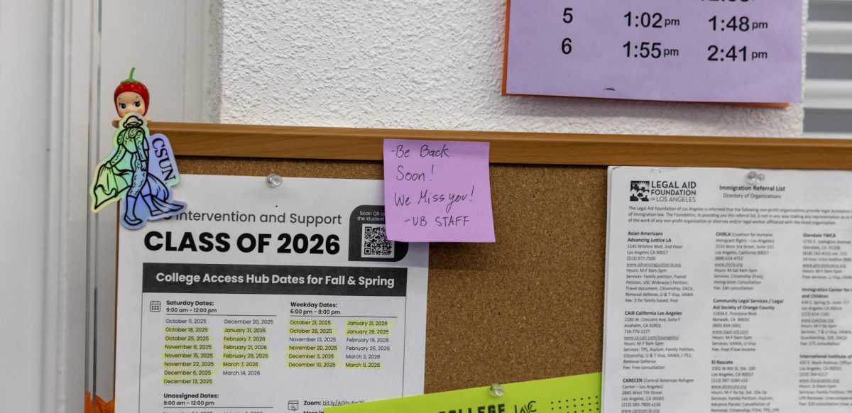 With a sudden suspension from campus, Upward Bound staff leaves a note at their desk to notify students of their absence and reassure their upcoming return.