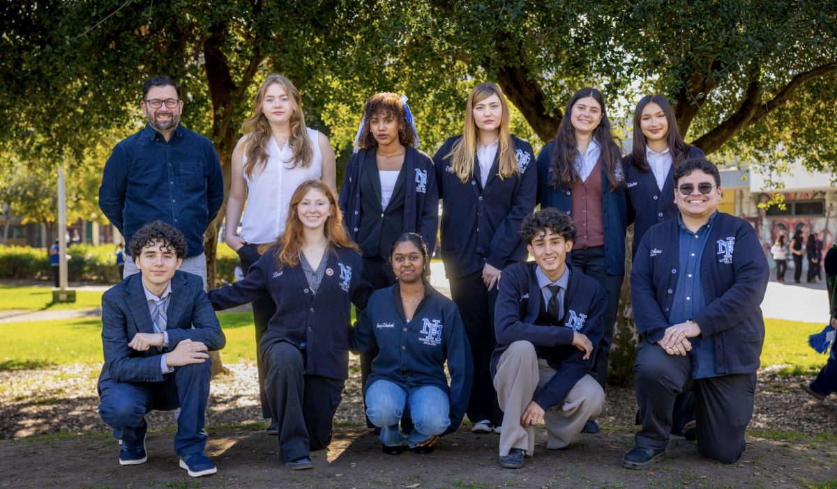 North Hollywood High School's Academic Decathlon team and team advisors Mr. Barragan and Mr. Alvarez (Photo Credits: Xavier Chavez) 