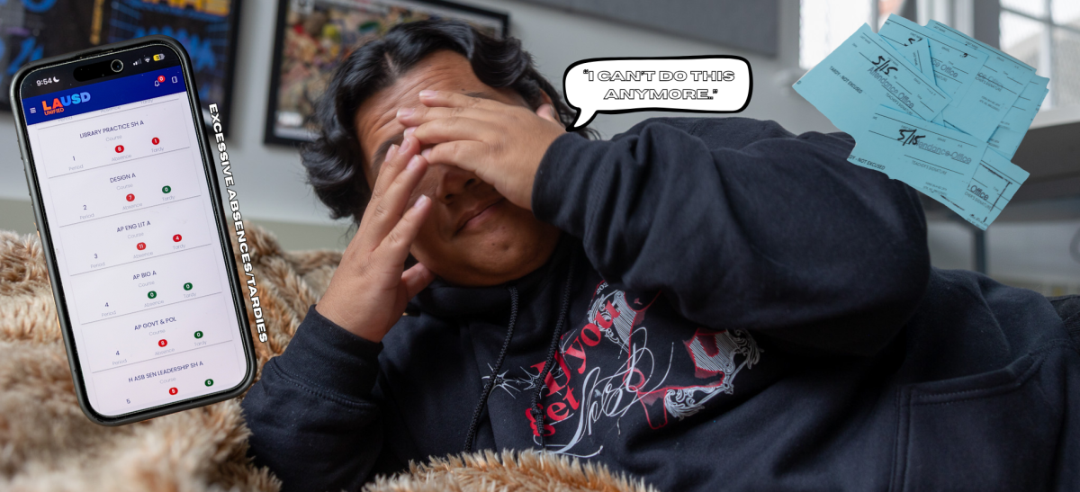 Sebastian Dumelod curls up in distress as he shows off his amount of absences.