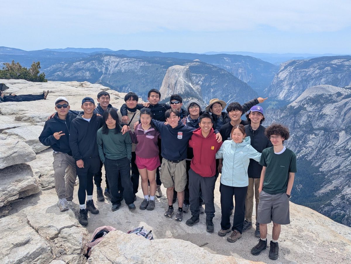 HGM Seniors pose high up in the mountains during their traditional hike. 